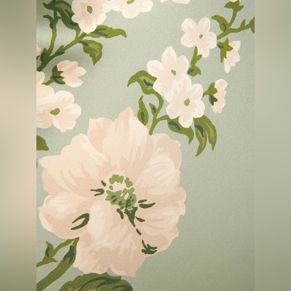 NEW NWT Reformation Anaiis Silk Maxi Dress Tarragon Floral Open Back High Neck 6 - Picture 8 of 17